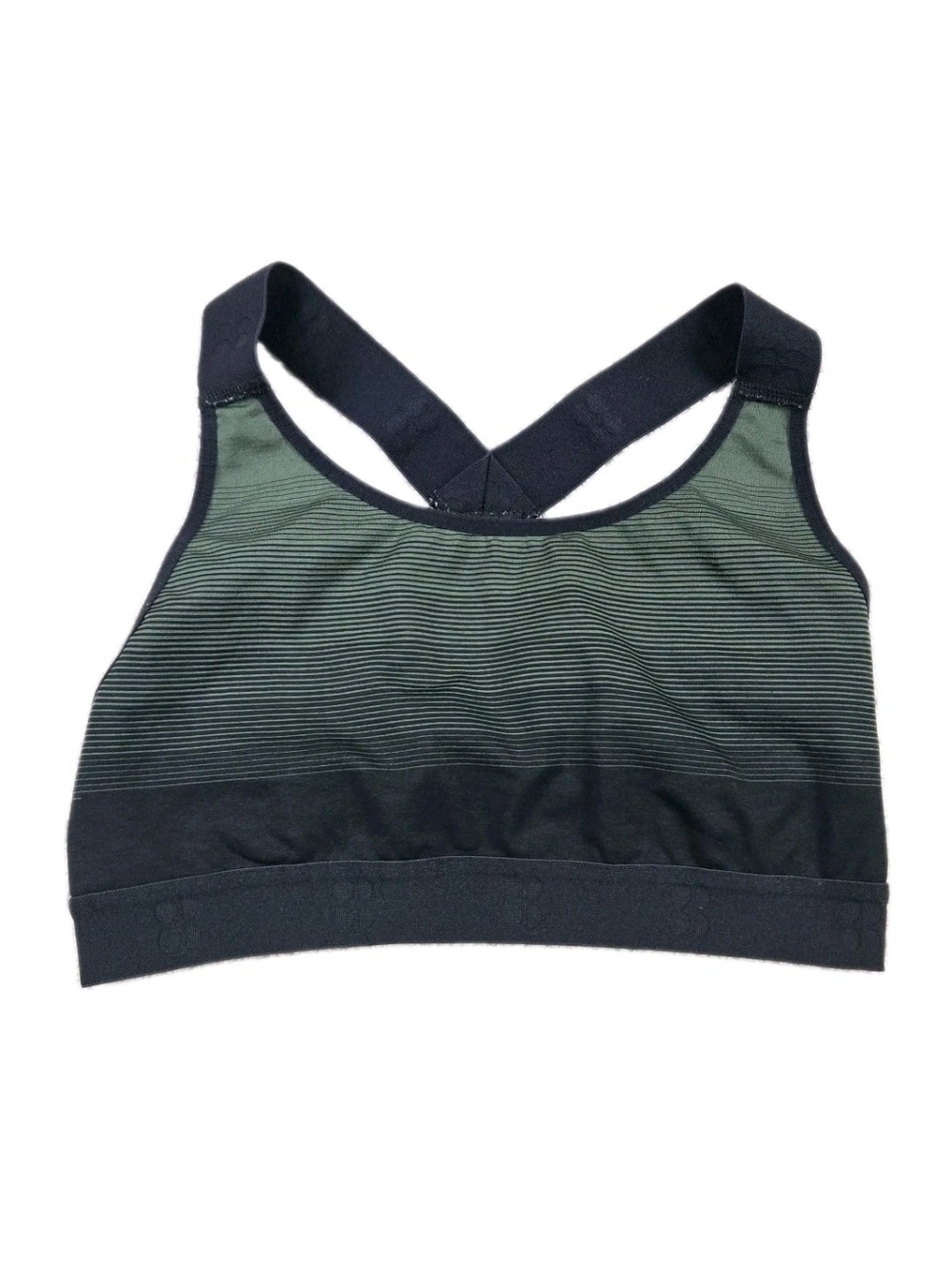 Sweaty Betty Sports Bra Sz L Black Green Ombre Yoga Work Out Gym Athleisure